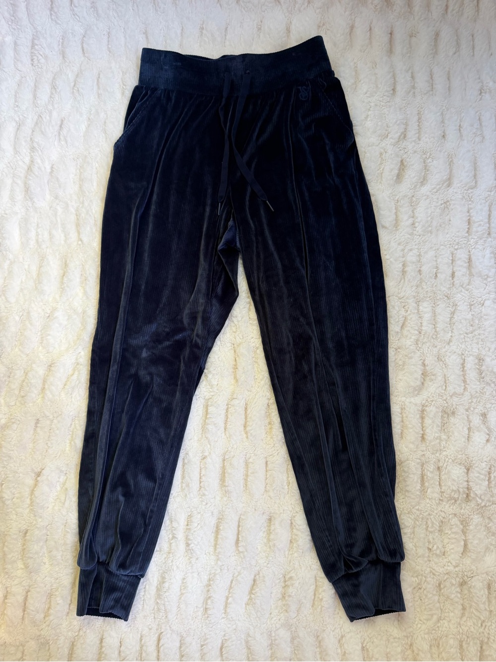 Victoria's Secret Navy Ribbed Velour Joggers Size XS